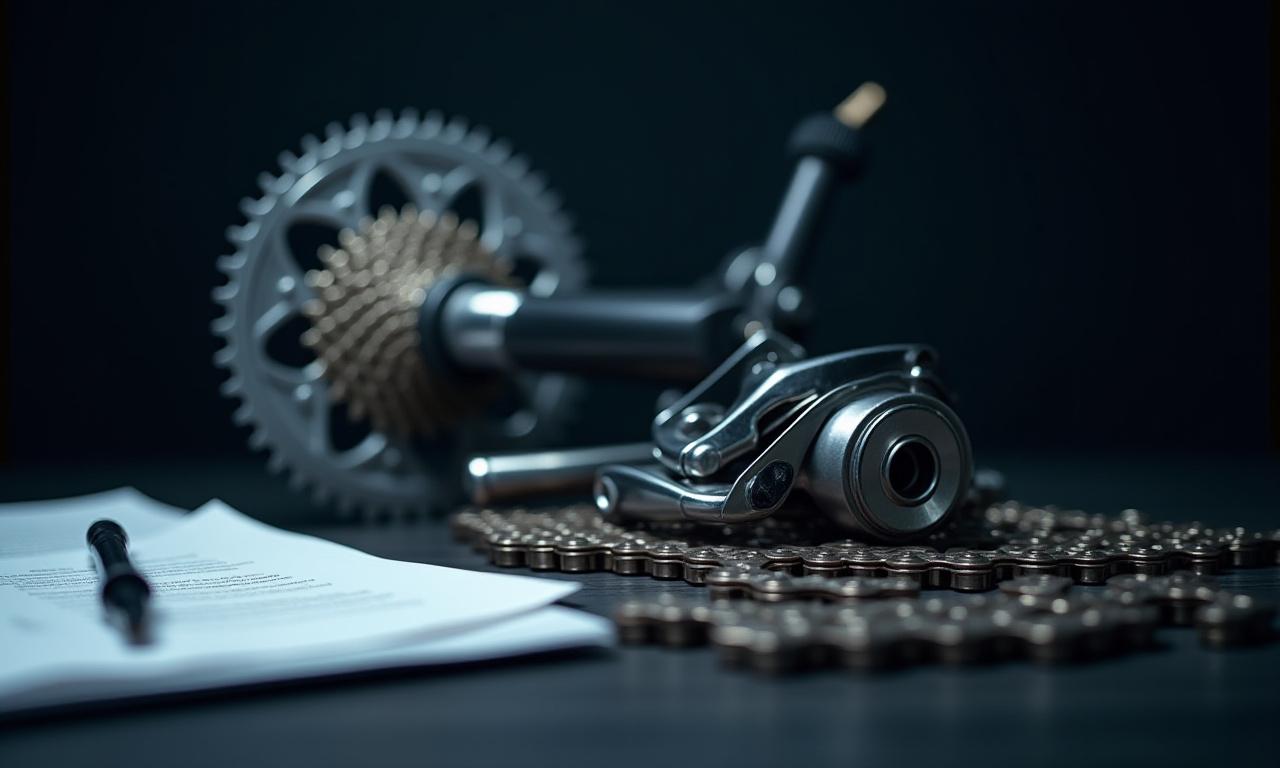 Stacked bicycle components and legal documents